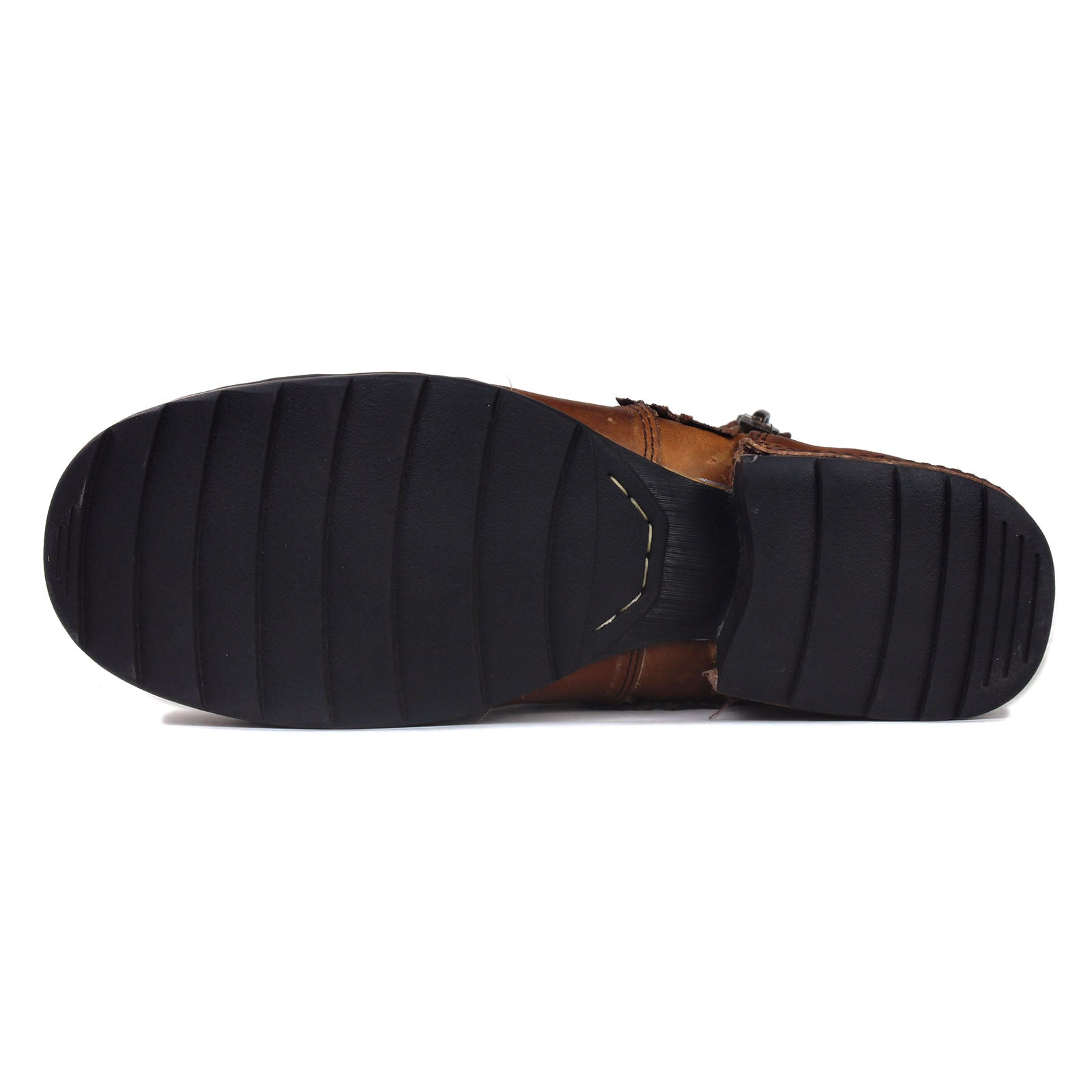 Osstone Brown leather shoe with black sole