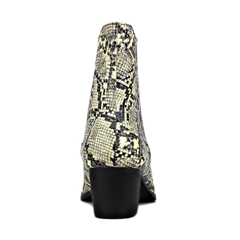 Bottes Chelsea en cuir et peau de serpent