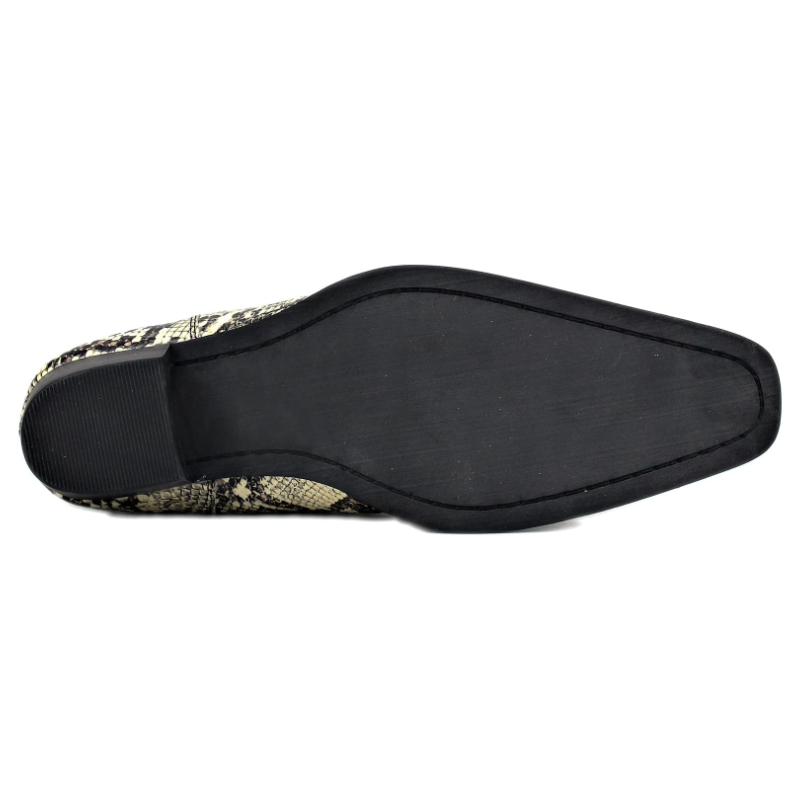 Bottes Chelsea en cuir et peau de serpent