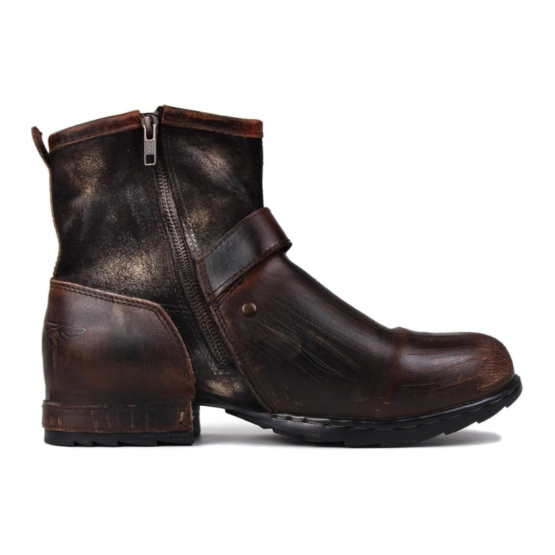 Men’s Vintage Leather Moto Boots - OSSTONE