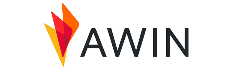 AWIN logo with a colorful triangle on a white background