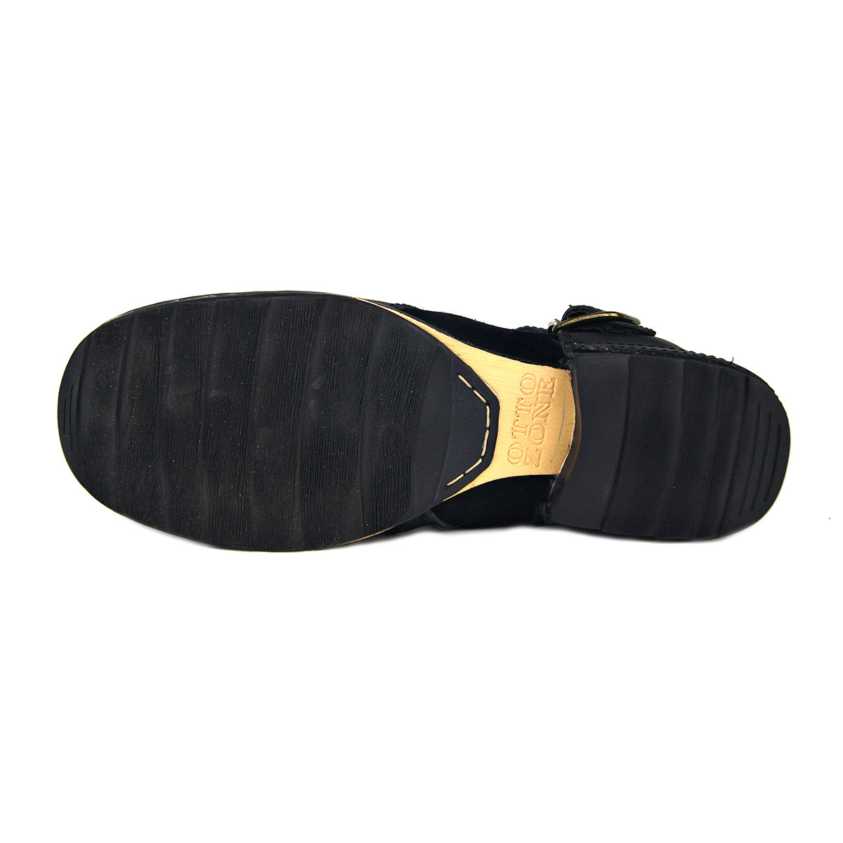 Osstone black men's ankle-high leather boot with a classic round-toe design and a visible OSSTONE logo on the upper