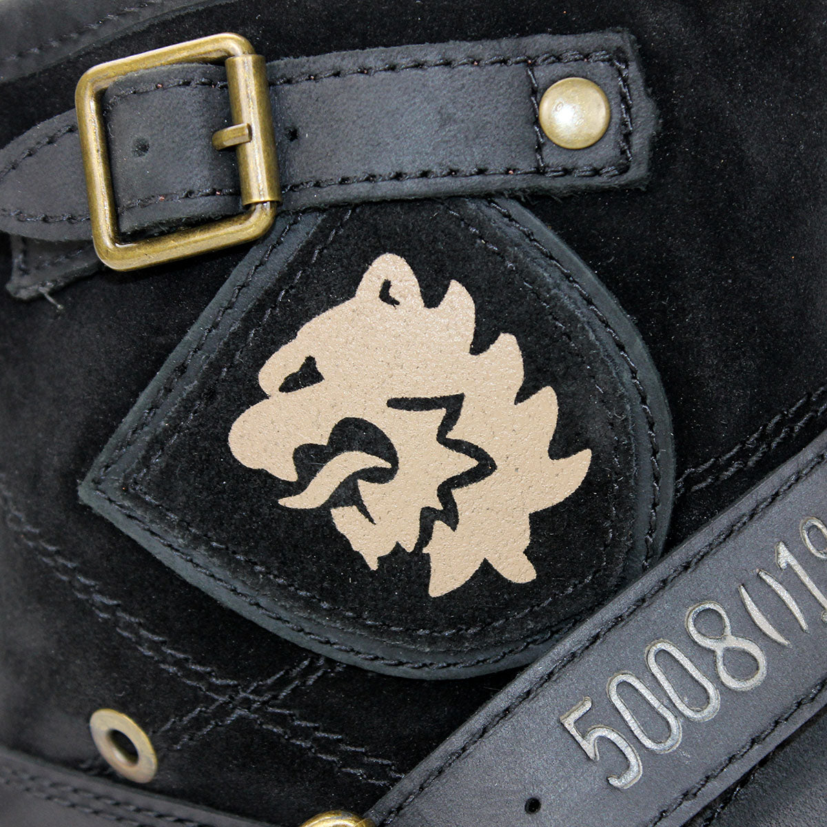 Osstone black men's ankle-high leather boot with a classic round-toe design and a visible OSSTONE logo on the upper