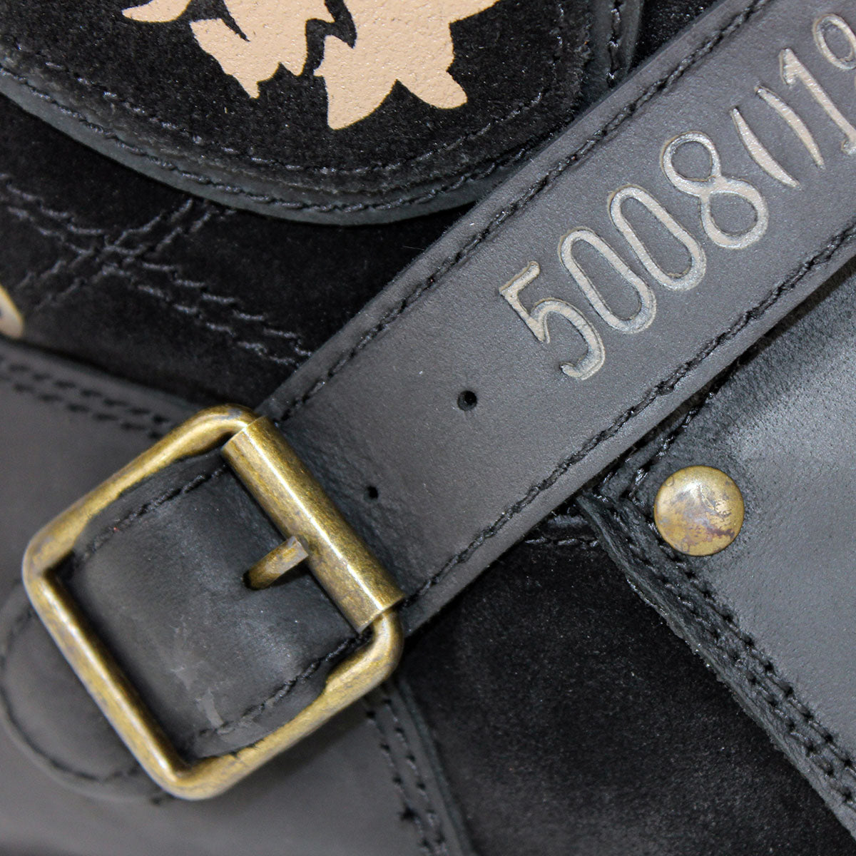 Osstone black men's ankle-high leather boot with a classic round-toe design and a visible OSSTONE logo on the upper