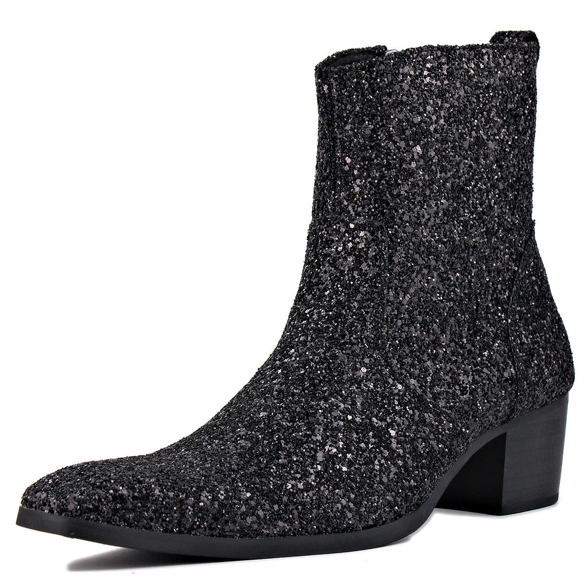 Bottines Chelsea à talons pailletés