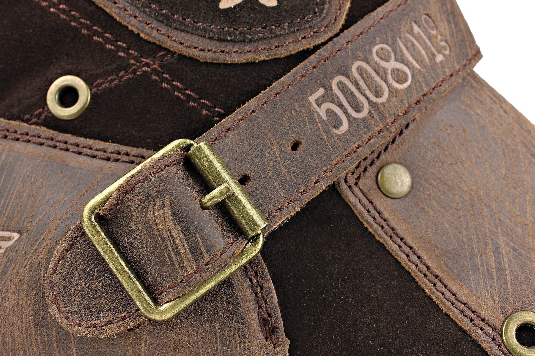 A pair of OSSTONE Men's Leather Ankle Chukka Boots with a Osstone Logo Scratch Boots 5008-1-D1