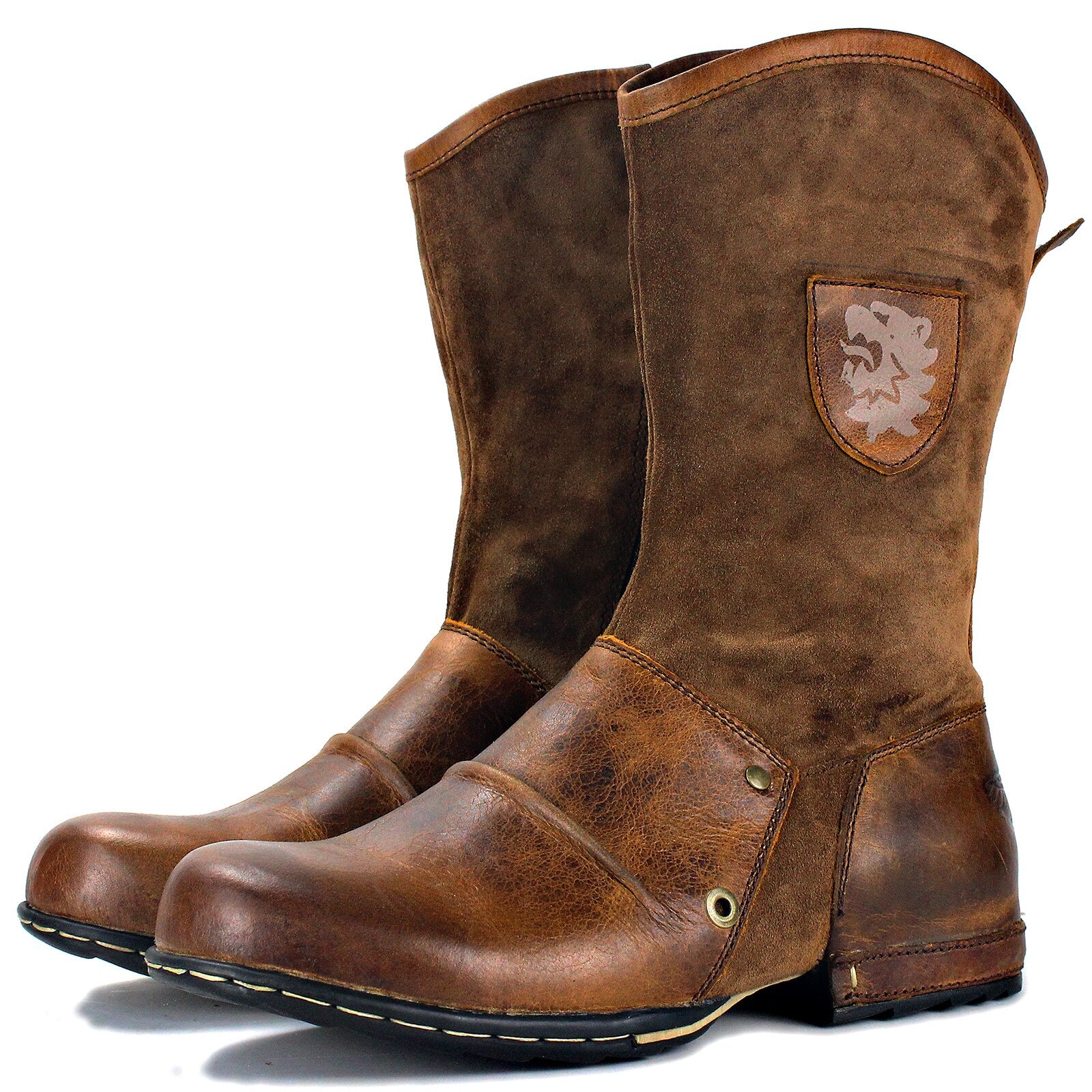 Bottes western en cuir véritable pour homme 2021