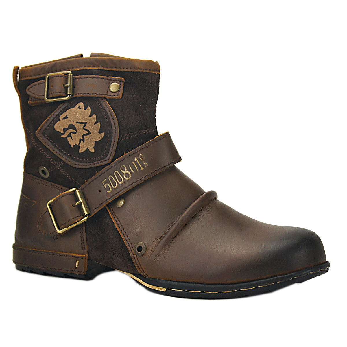 Osstone brown men's ankle-high leather boot with a classic round-toe design and a visible OSSTONE logo on the upper.