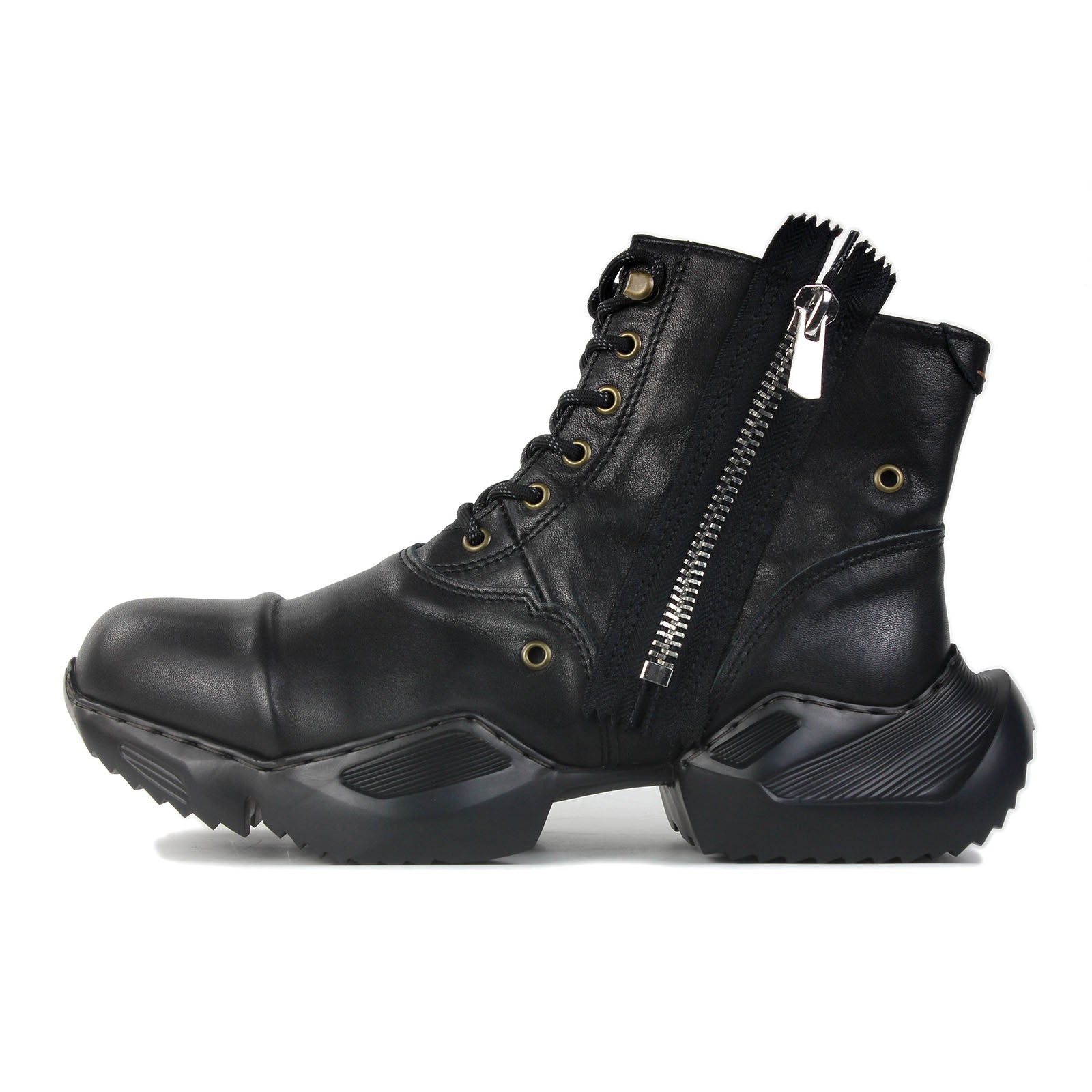 Bottes de moto athlétiques en cuir pour homme OS-5008-S-8-Classice-Black