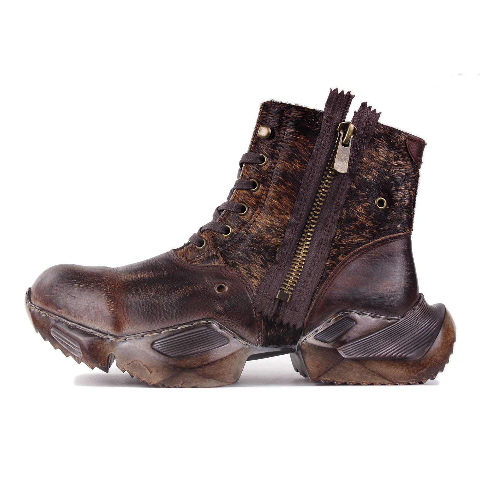 Bottes de moto athlétiques en cuir pour homme OS-5008-S-8-PHair-B