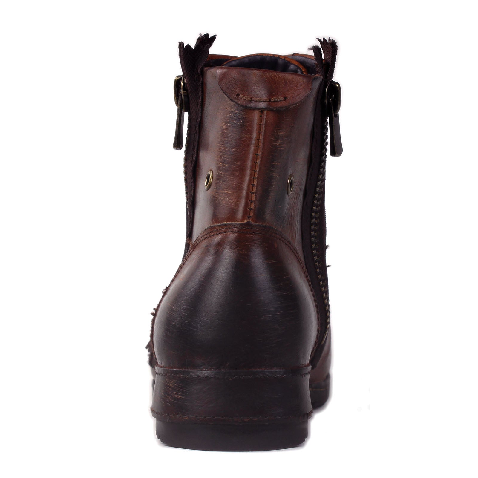 Bottines de moto en cuir pour homme OS-5008-8-Metal Brown