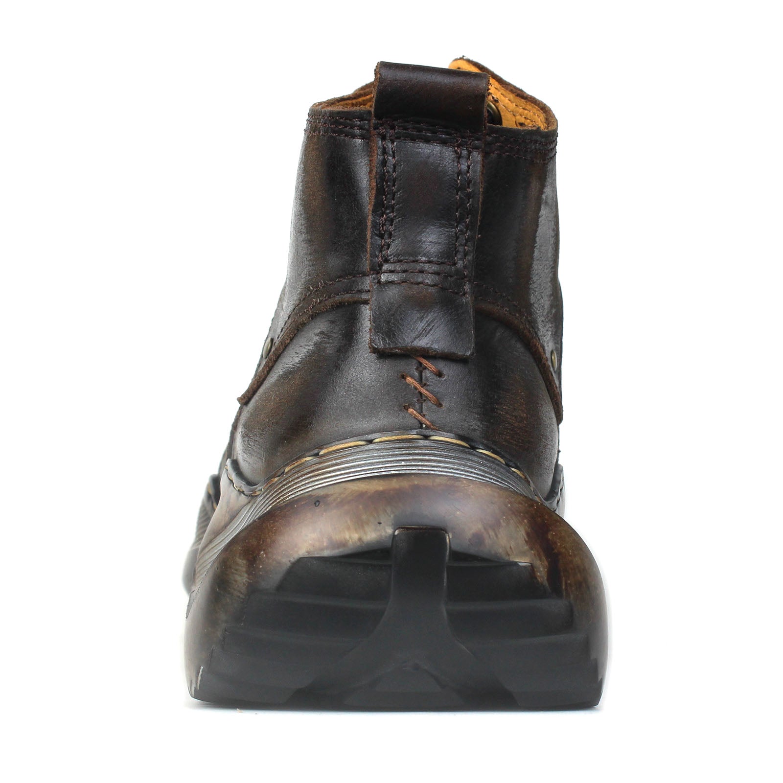 Bottes de moto en cuir pour homme, style sport et marche, style rétro, marron foncé, OS-5008-S-3