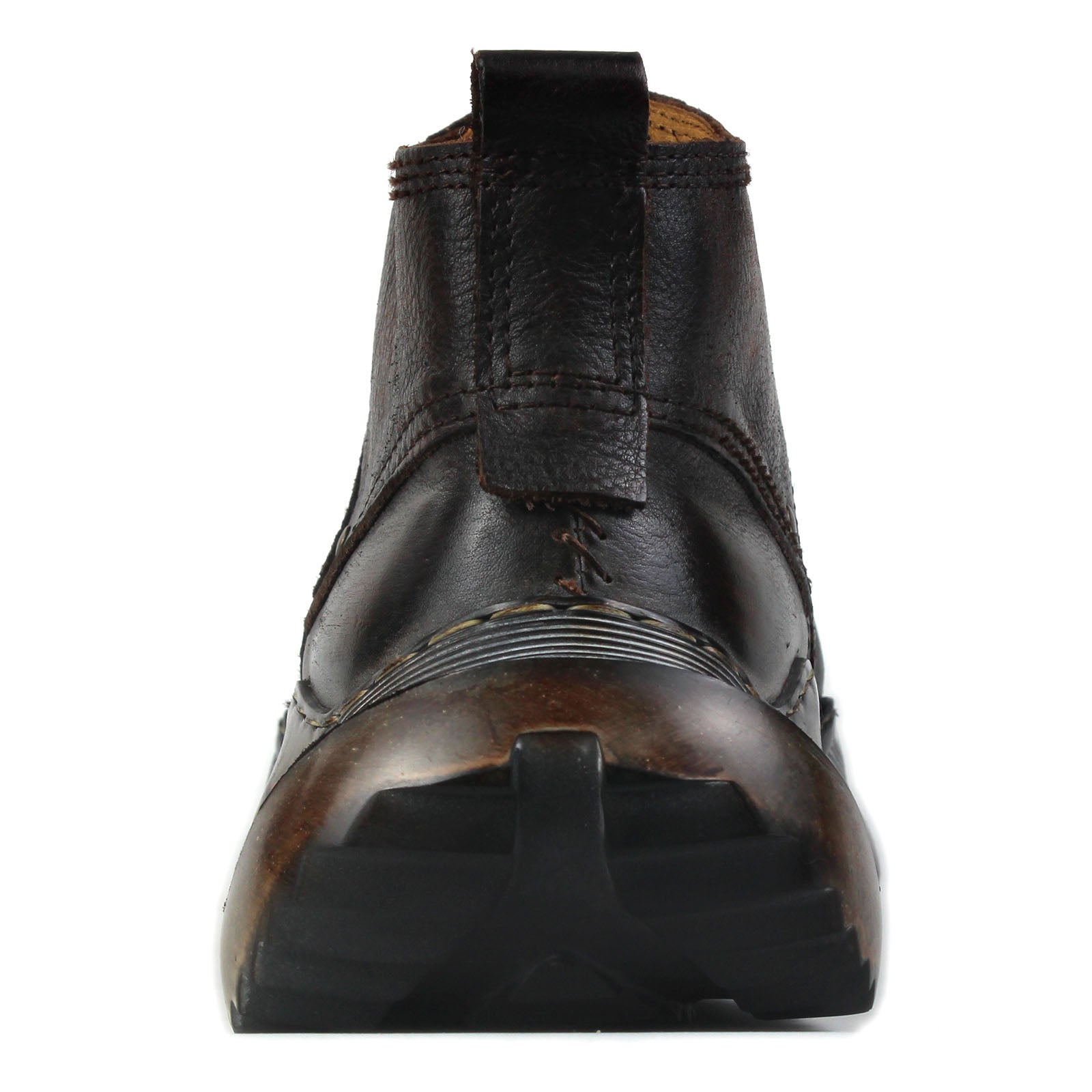 Bottes de moto en cuir pour homme, style sport et marche, style rétro, marron foncé, OS-5008-S-1