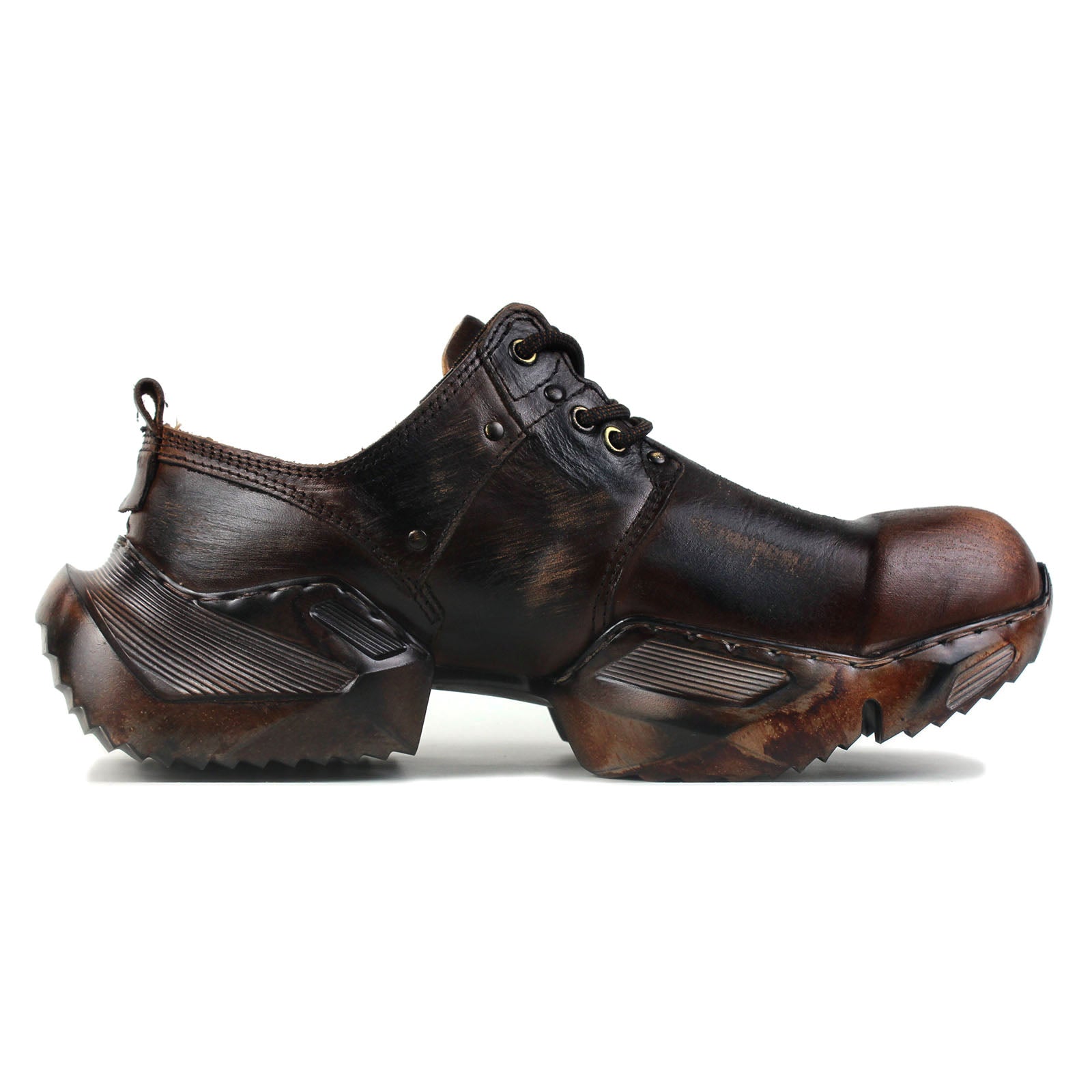 Bottes de moto en cuir pour homme, style sport et marche, style vintage, OS-5008-S-2, marron