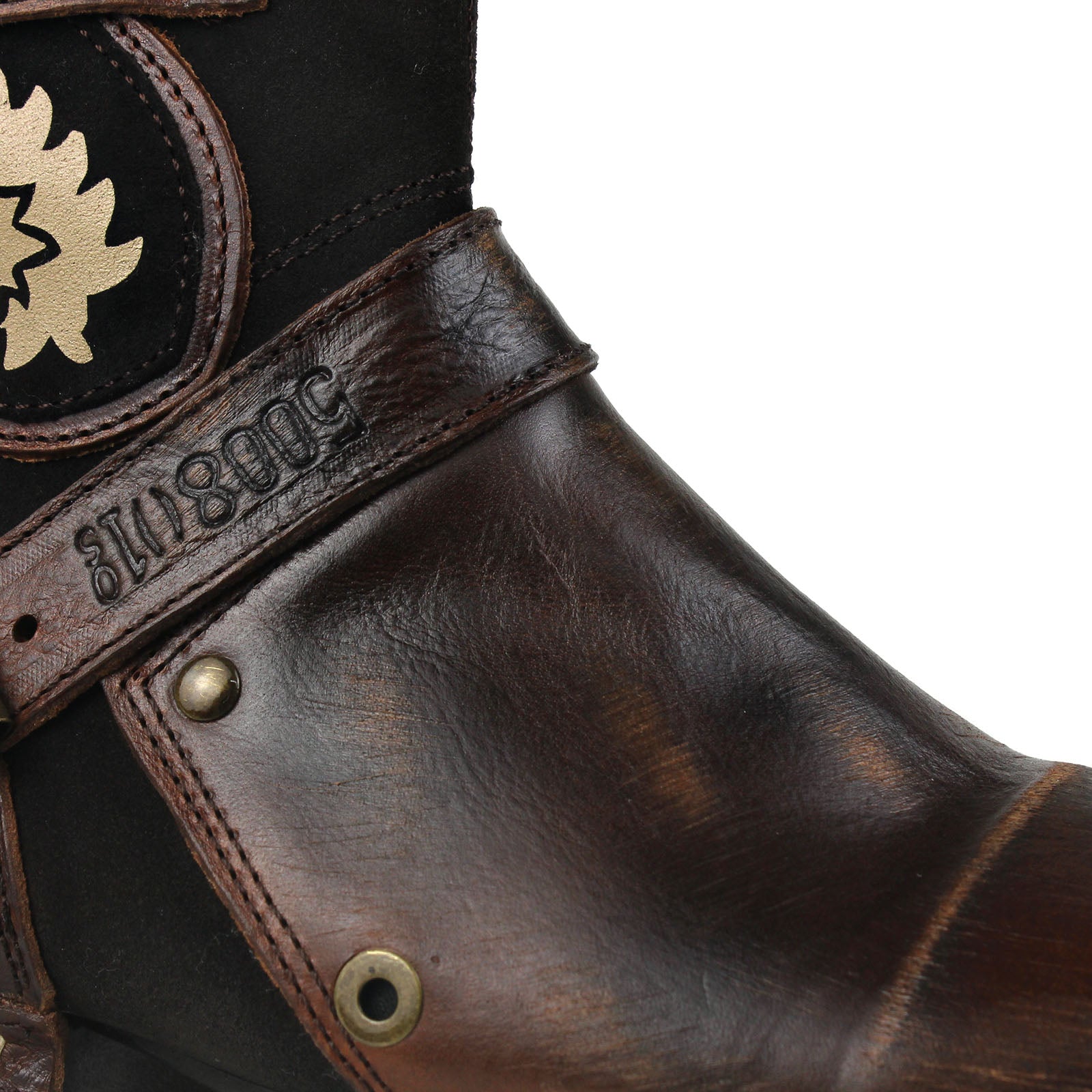 Bottines de moto en cuir pour homme OS-5008-1-BP