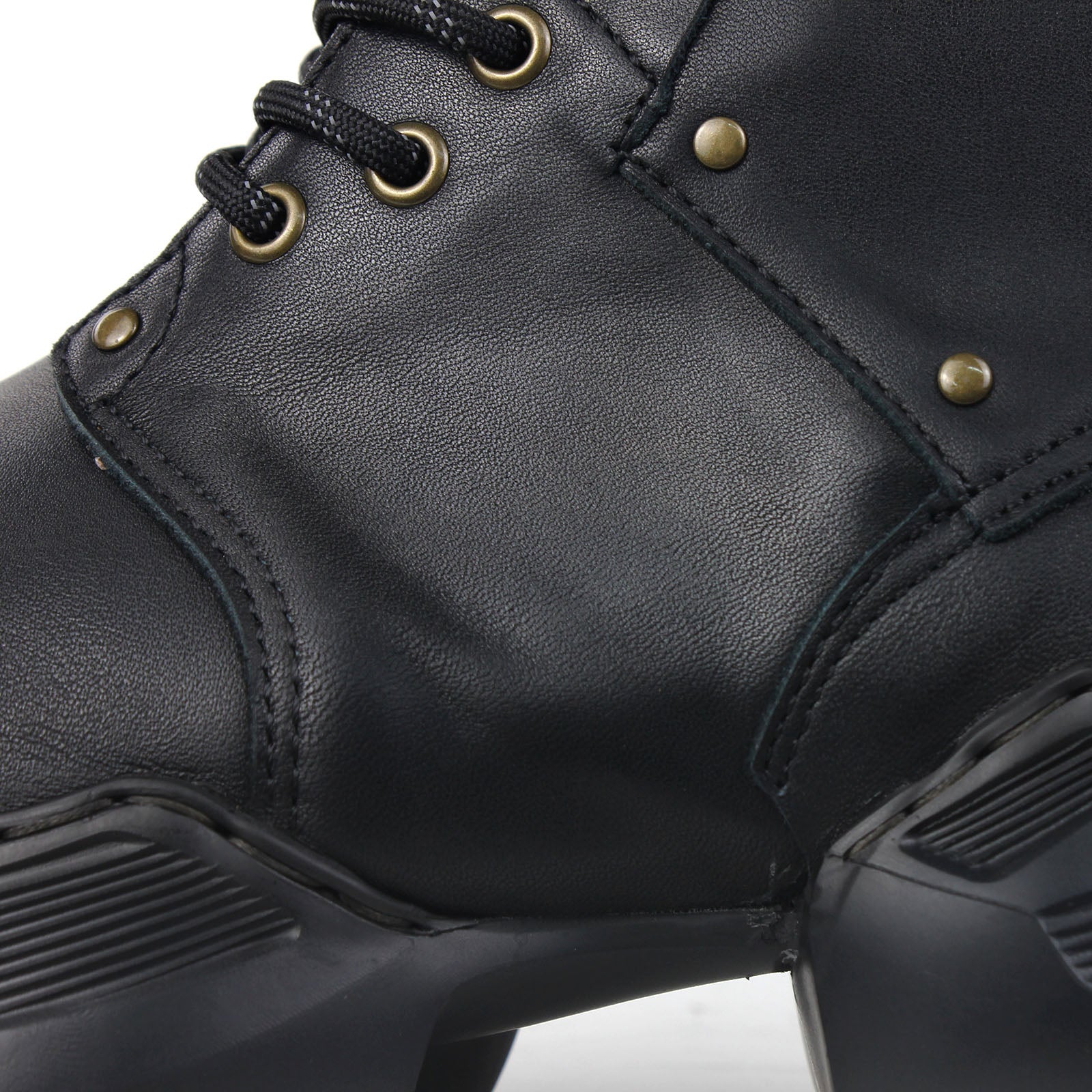 Bottes de moto athlétiques en cuir pour homme OS-5008-S-1 Classic Black et OFF-WHITE
