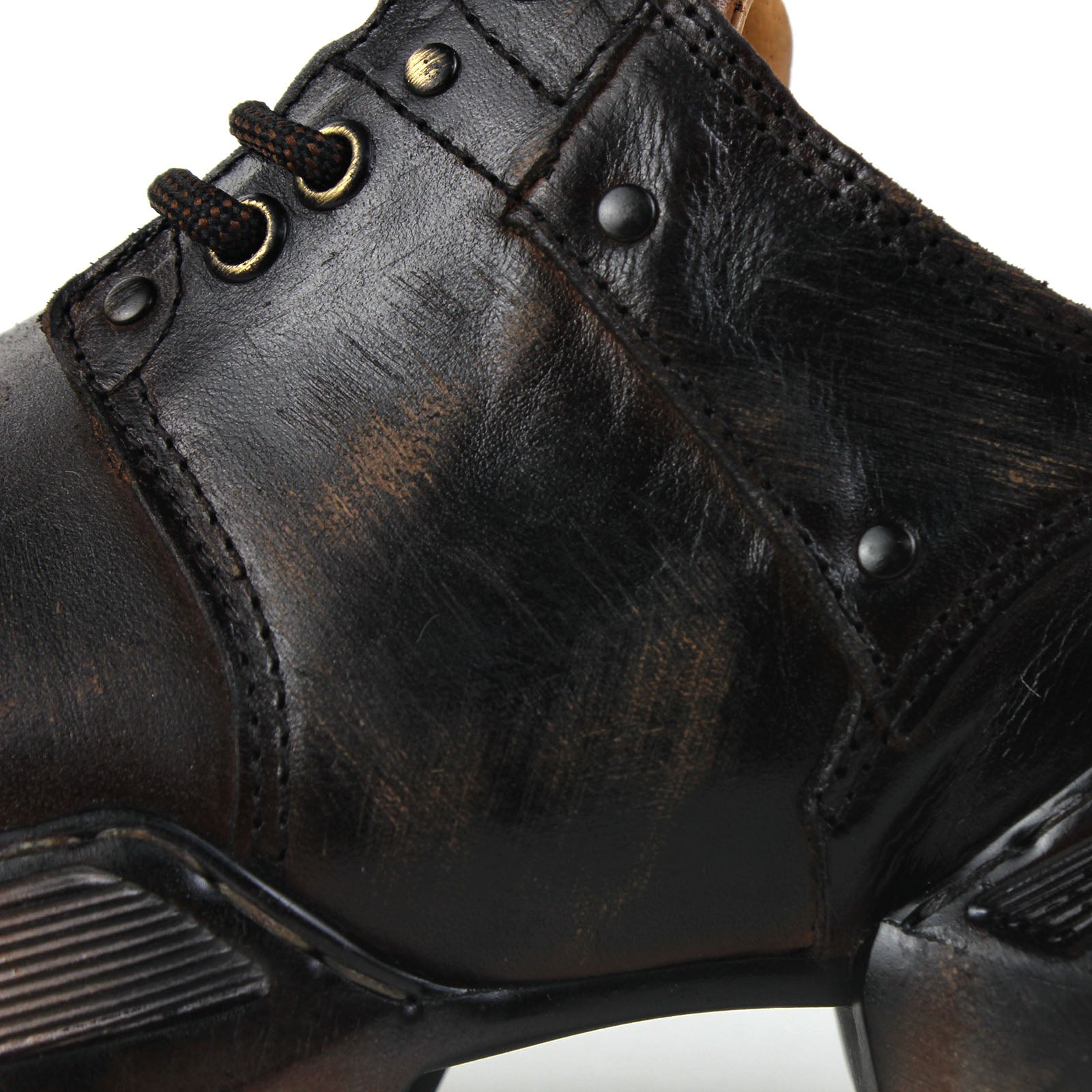 Bottes de moto en cuir pour homme, style sport et marche, style vintage, OS-5008-S-2, marron