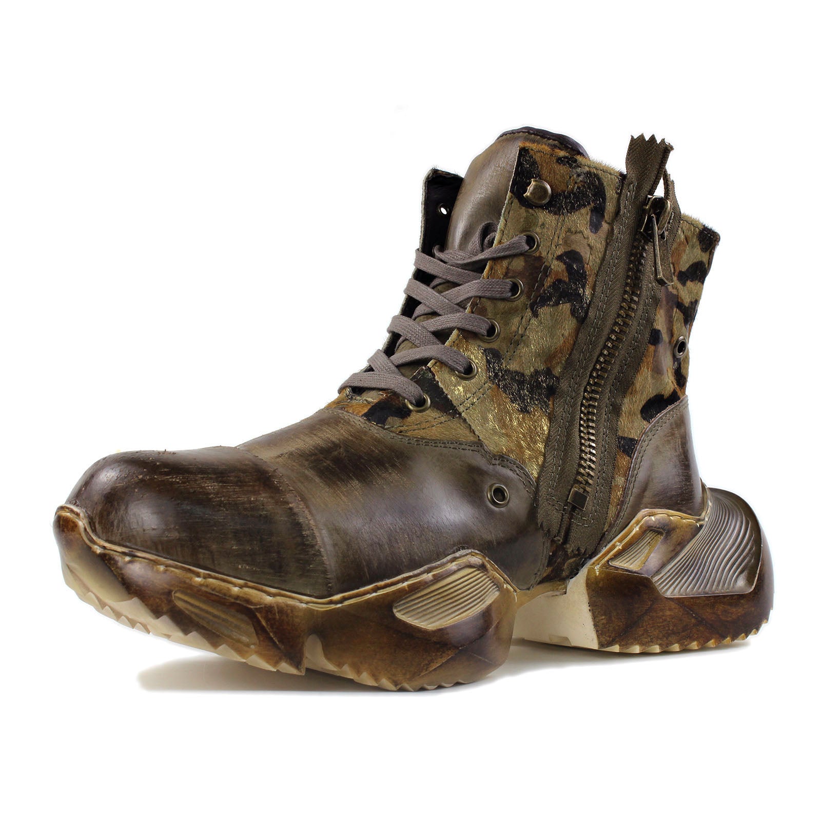 Bottes de moto en cuir pour homme, style athlétique, OS-5008-S-8-PHair-A