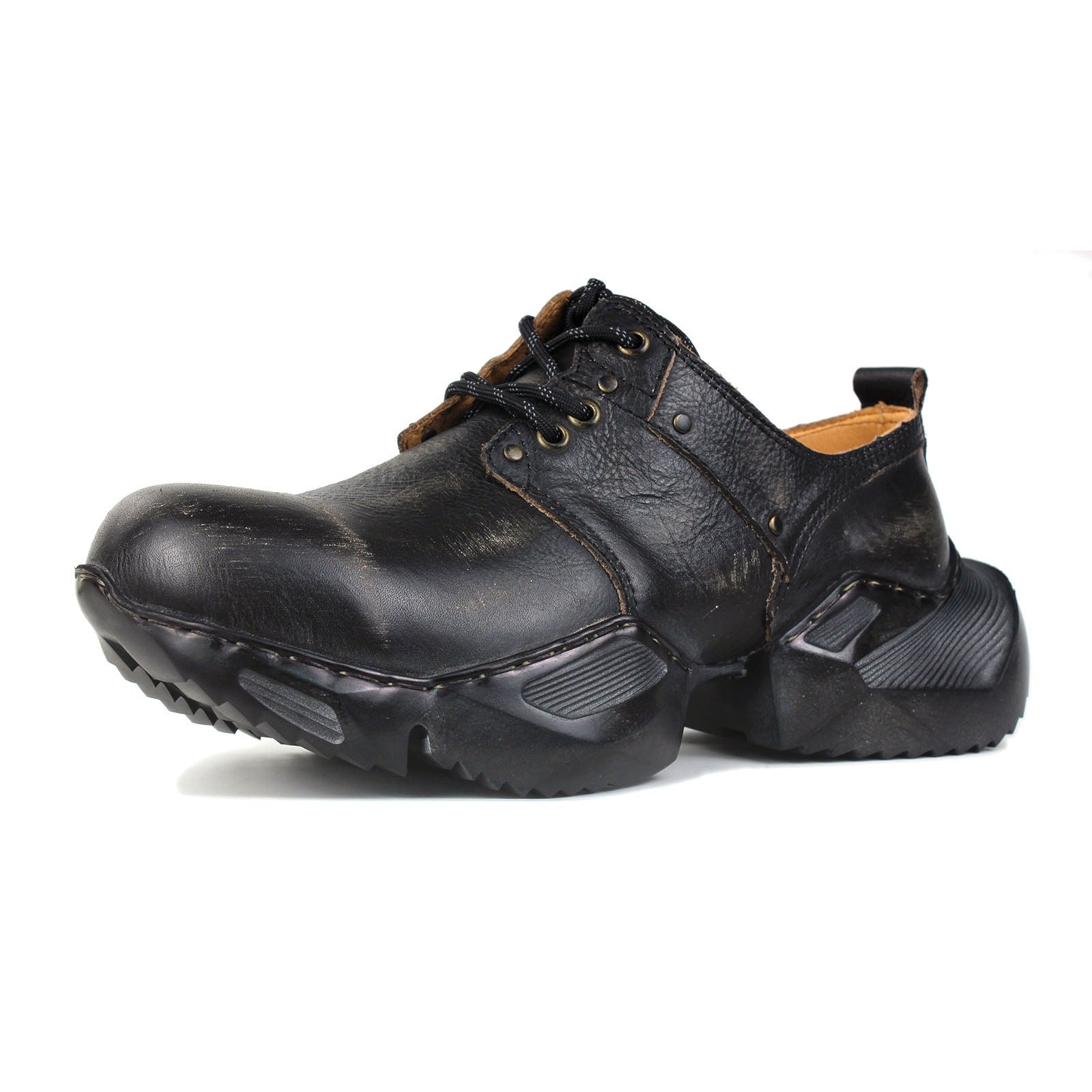 Bottes de moto en cuir pour homme, style sport et marche, style vintage, OS-5008-S-2, marron