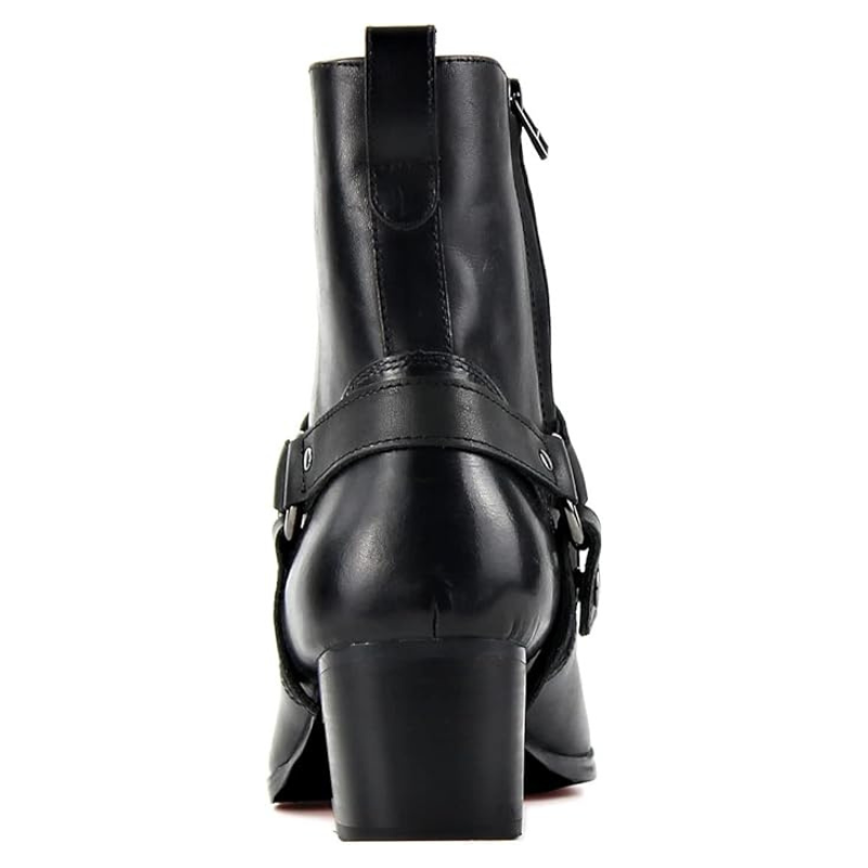 OSSTONE Anzugstiefel für Herren, Leder, Chukka-Designer-Stiefel, lässige Absatzschuhe, Reißverschluss, OS-JY002-US