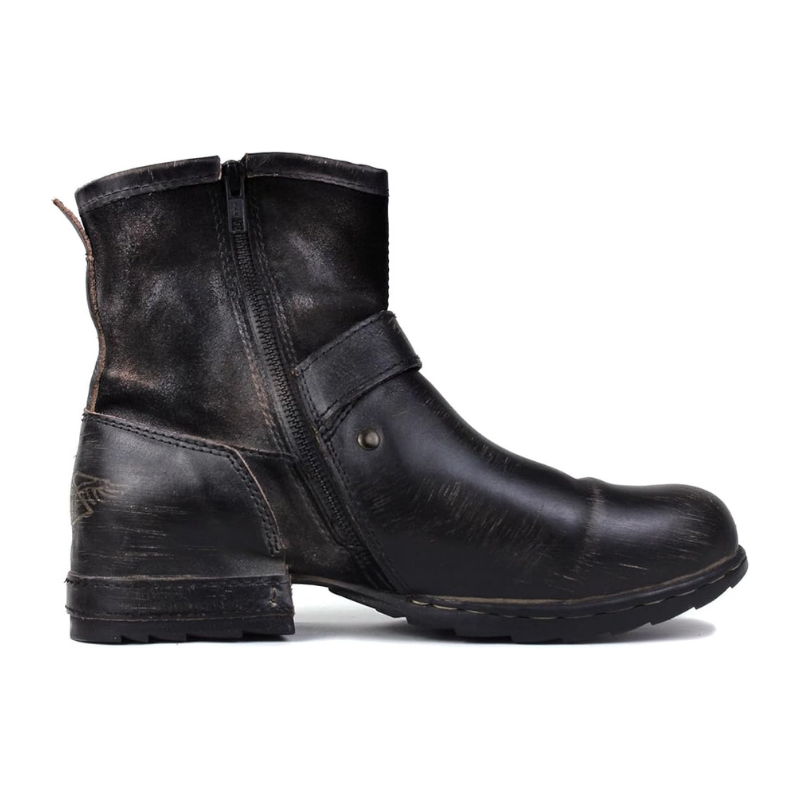 Men’s Vintage Leather Moto Boots - OSSTONE