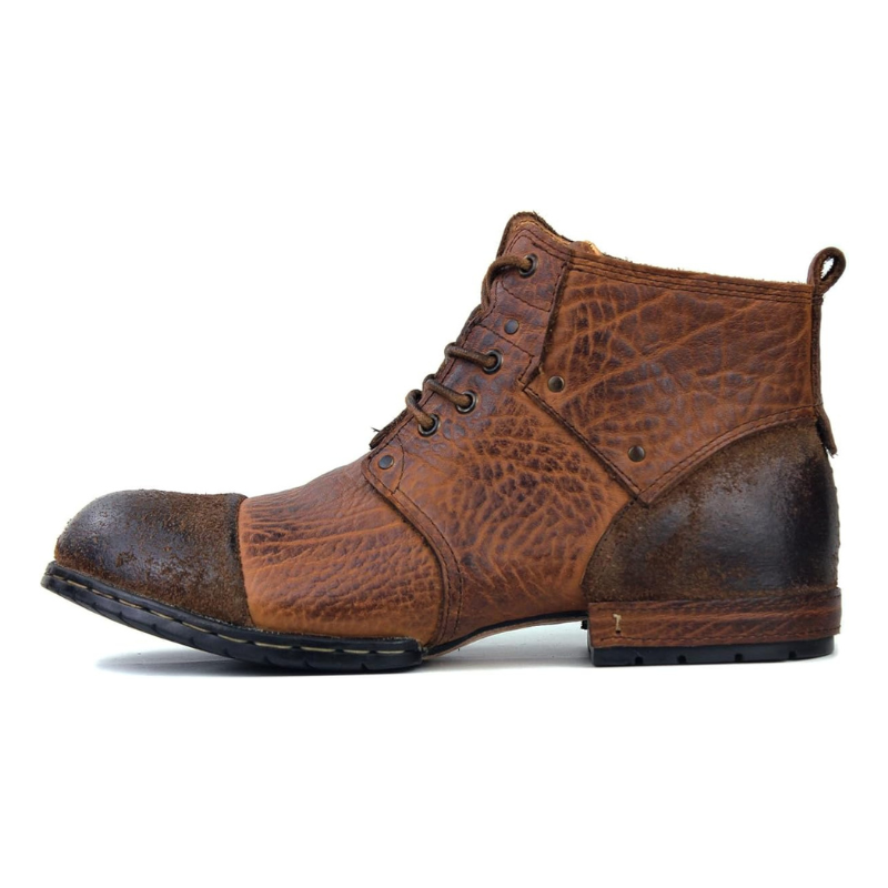 Retro Brown Leather Chukka Boots