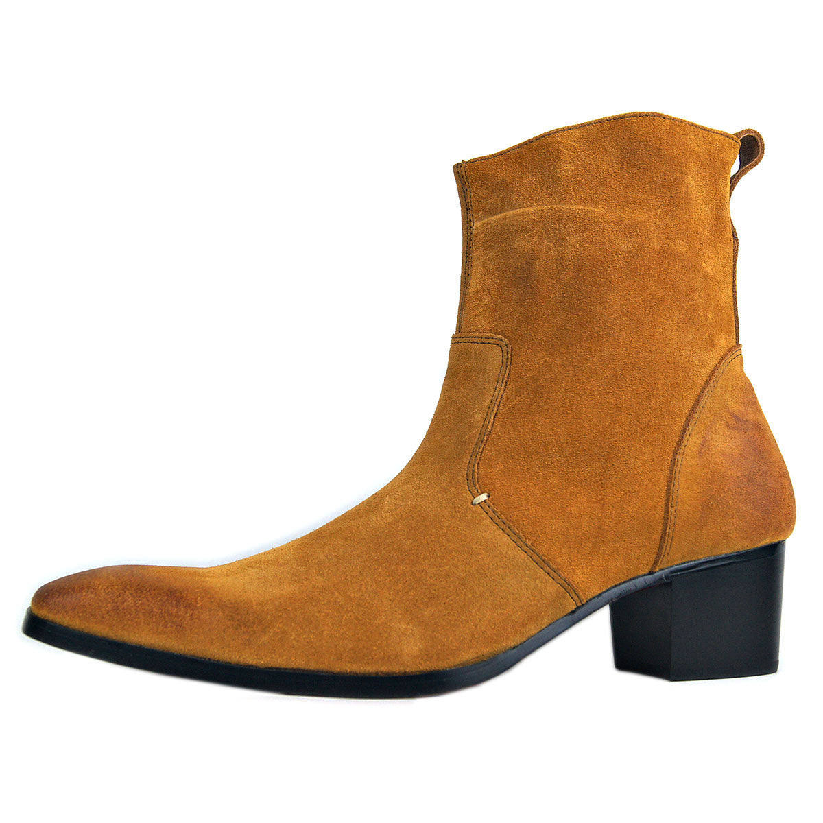 Suede High Heel Chelsea Boots