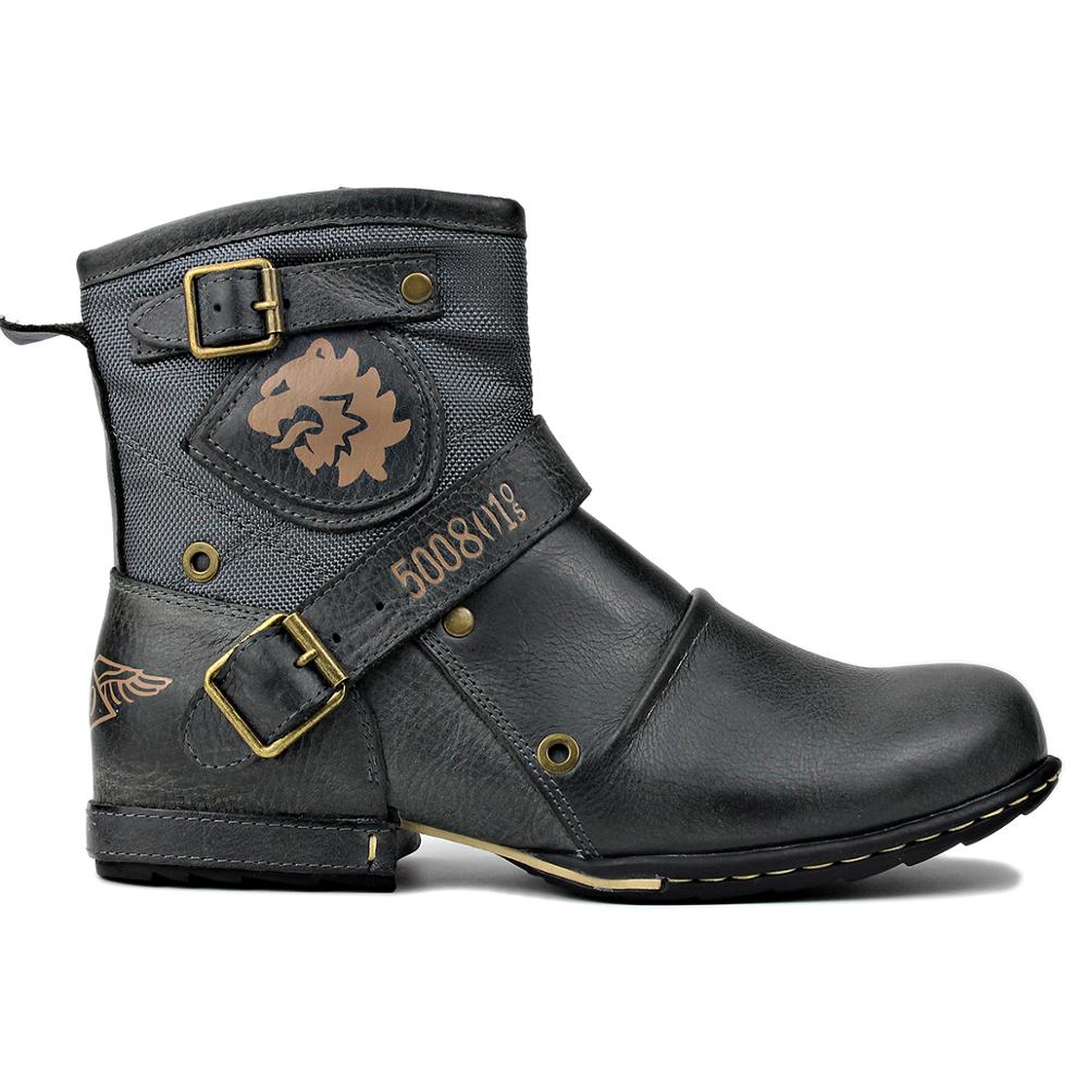 OSSTONE Men's Genuine Leathe Ankle Boots 5008-1-NH