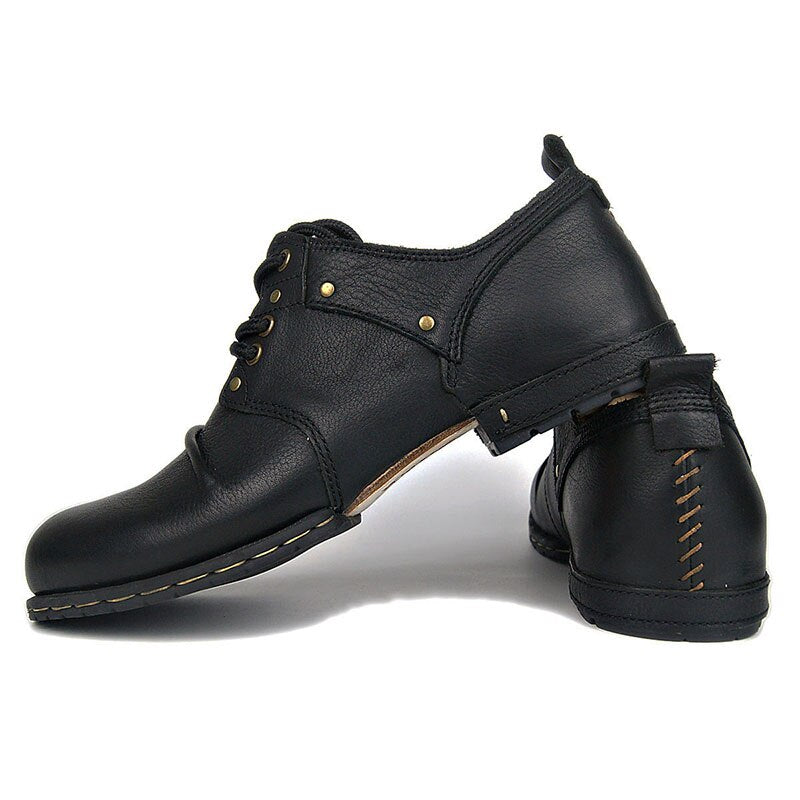 Chaussures plates en cuir véritable pour hommes