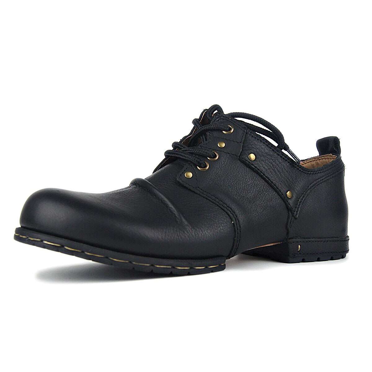 Chaussures plates en cuir véritable pour hommes