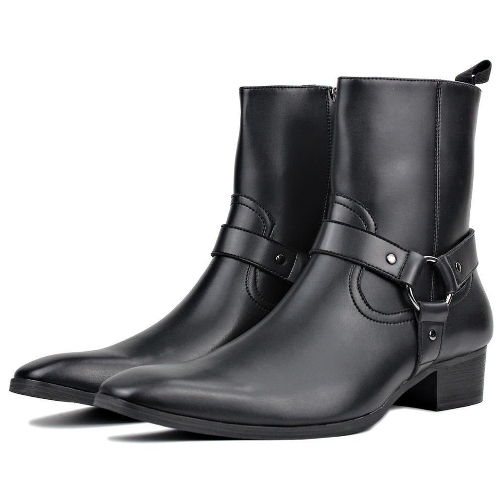 Chelsea-Stiefel aus Leder mit hohem Absatz