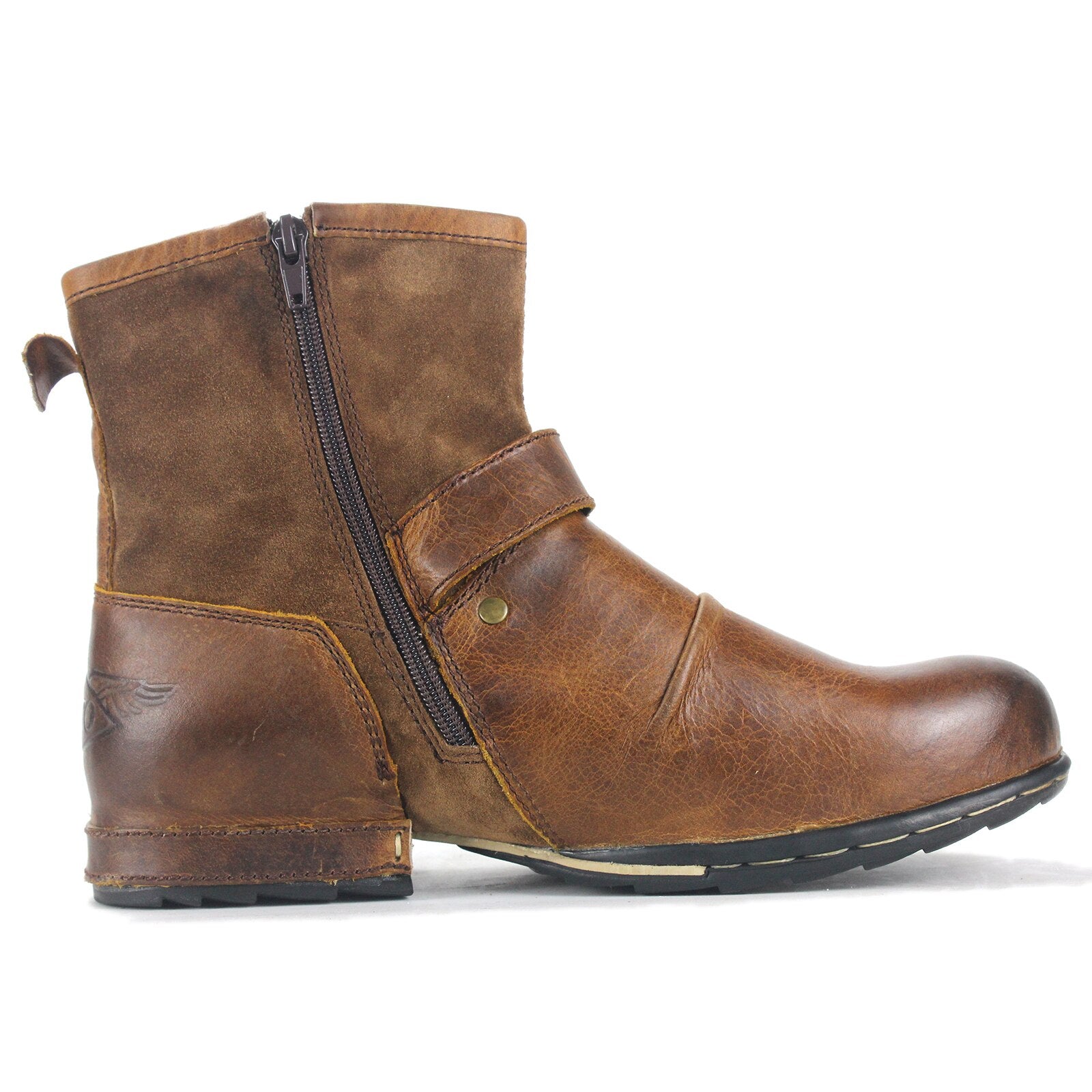 Herren-Stiefeletten aus echtem Leder – Braun 