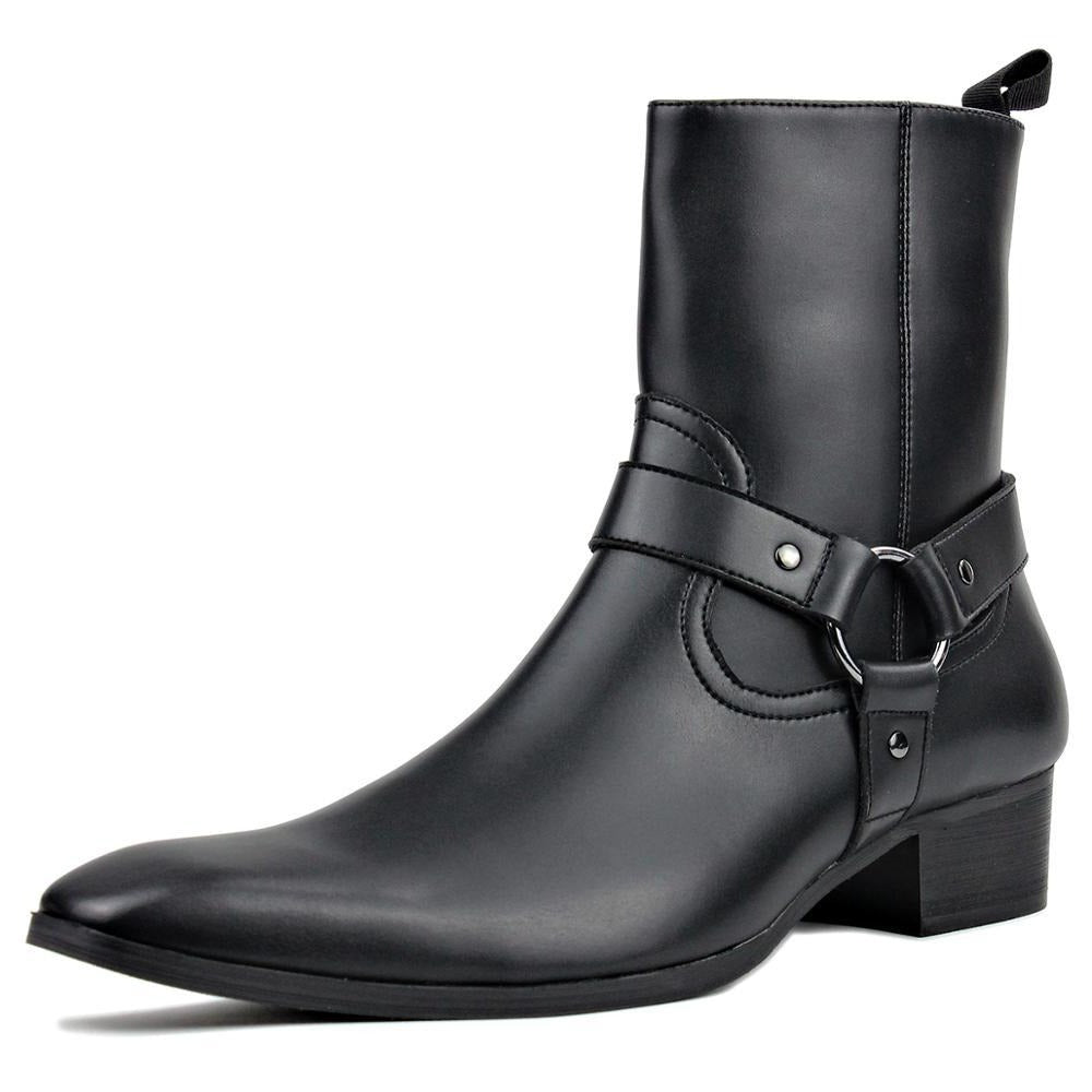Chelsea-Stiefel aus Leder mit hohem Absatz