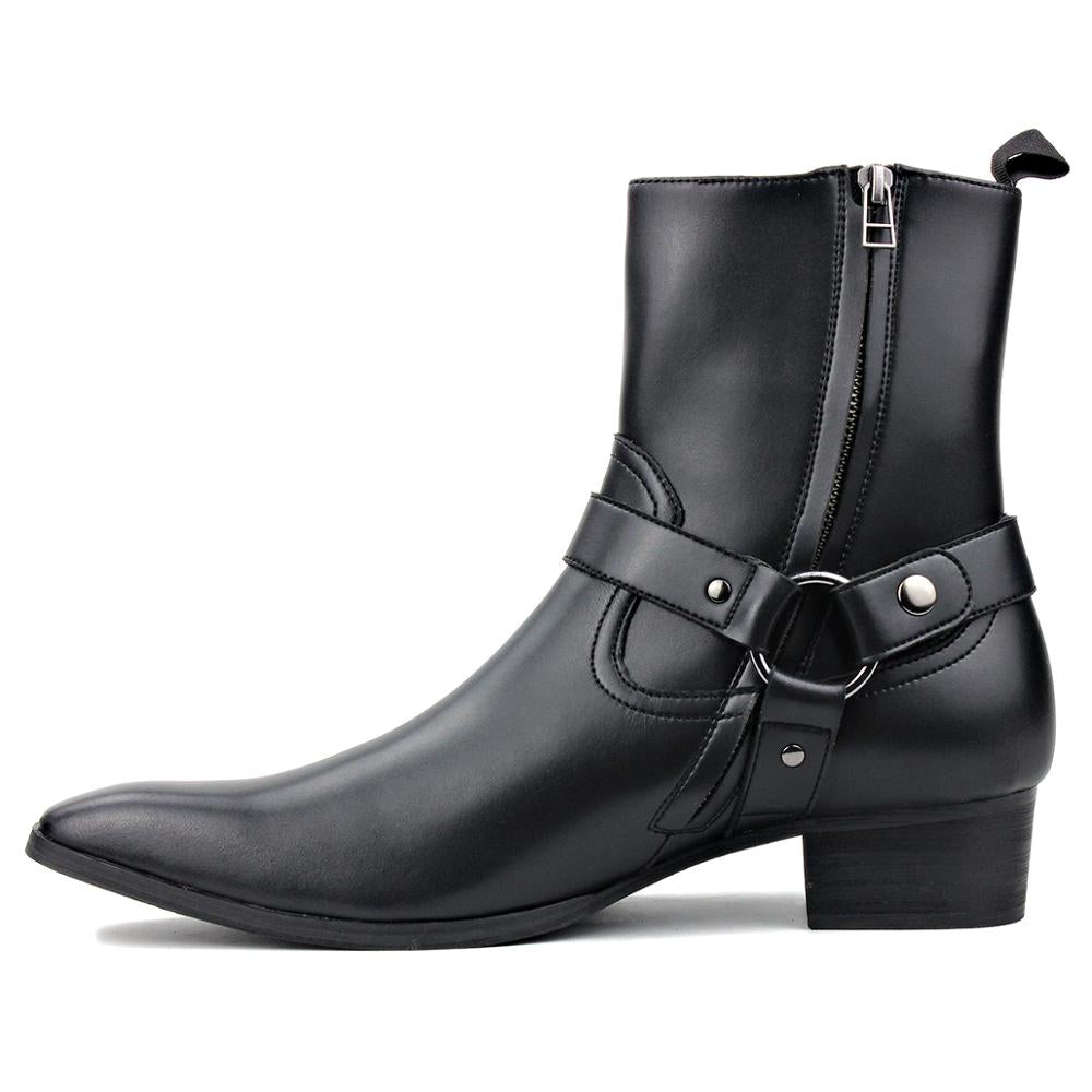 Bottines Chelsea en cuir à talons hauts