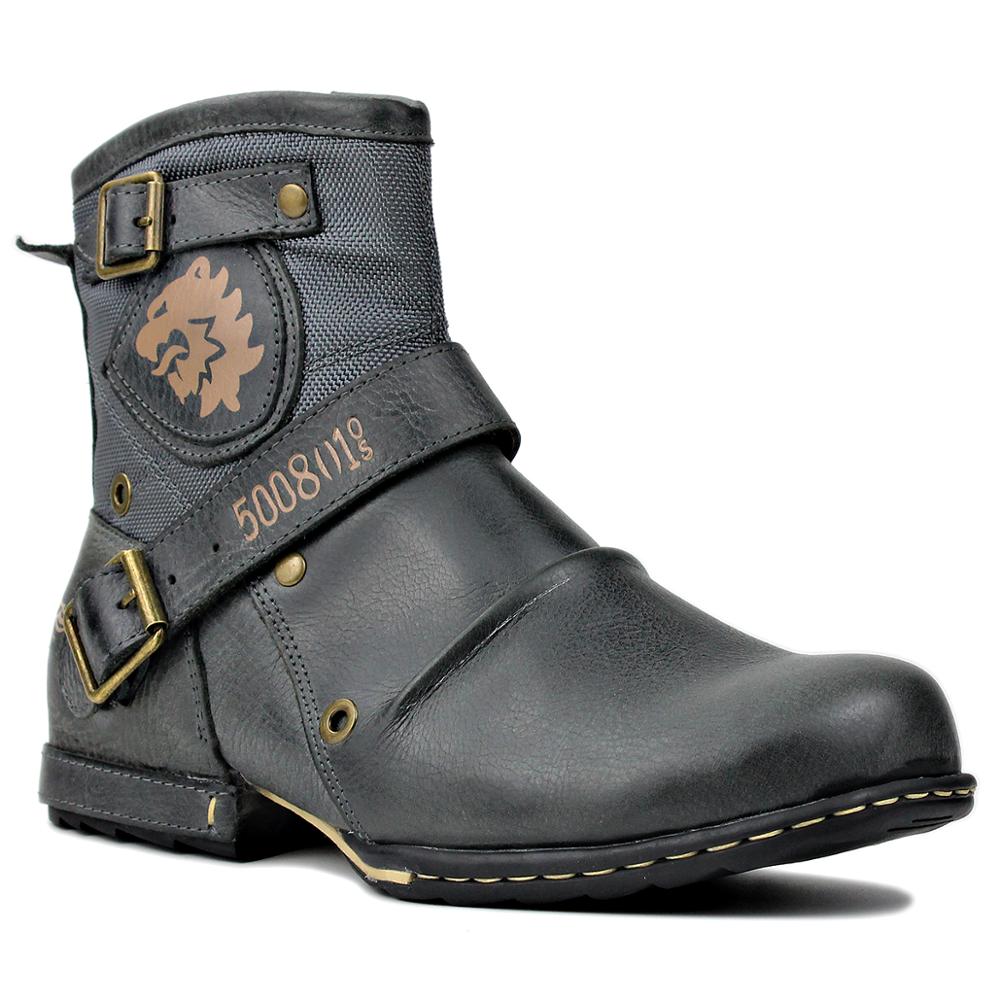 Bottines en cuir véritable OSSTONE pour homme 5008-1-NH