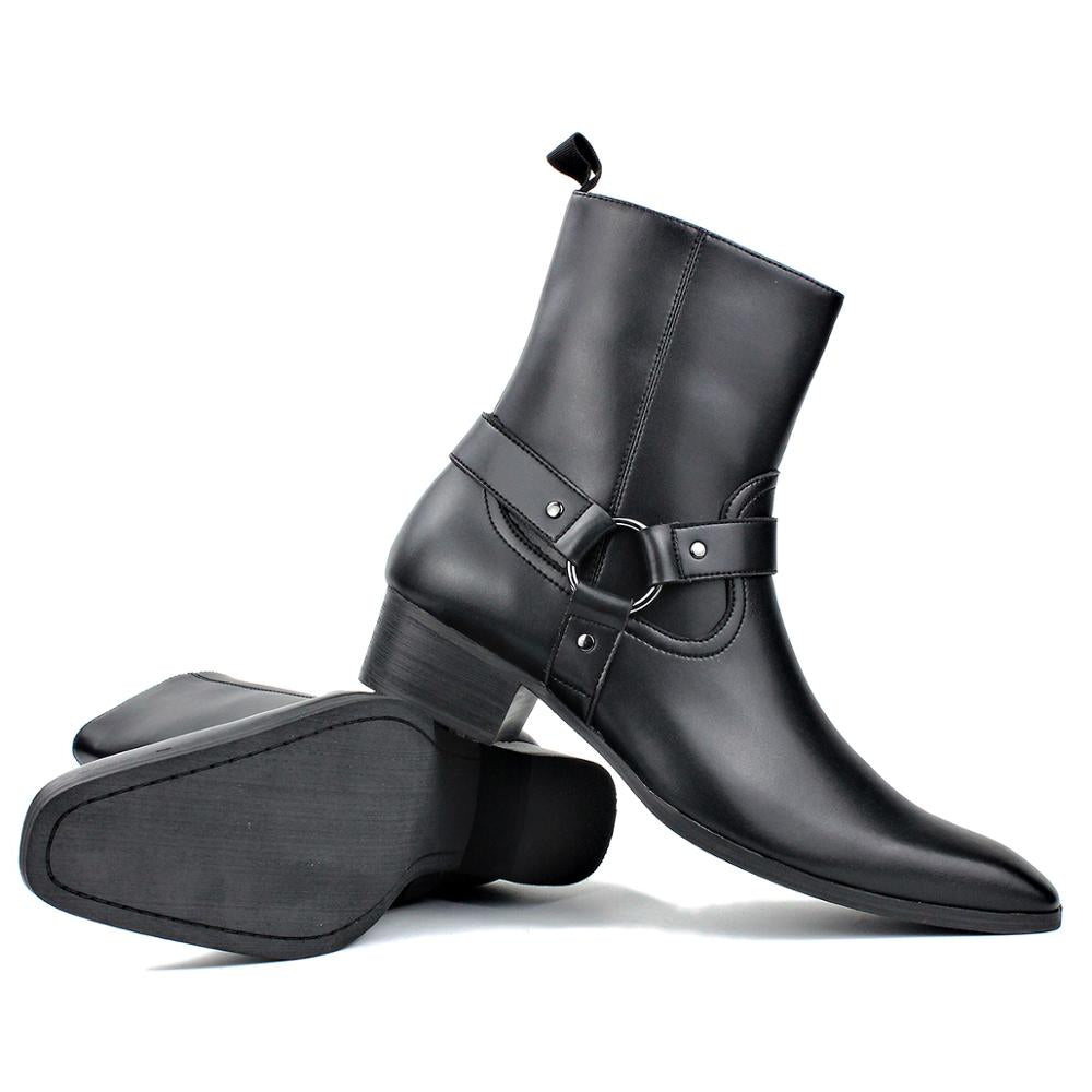Chelsea-Stiefel aus Leder mit hohem Absatz