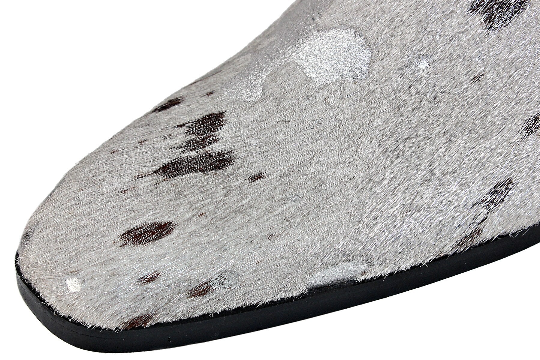 Chelsea-Stiefel aus Leder mit Pferdehaar und Leopardenmuster 
