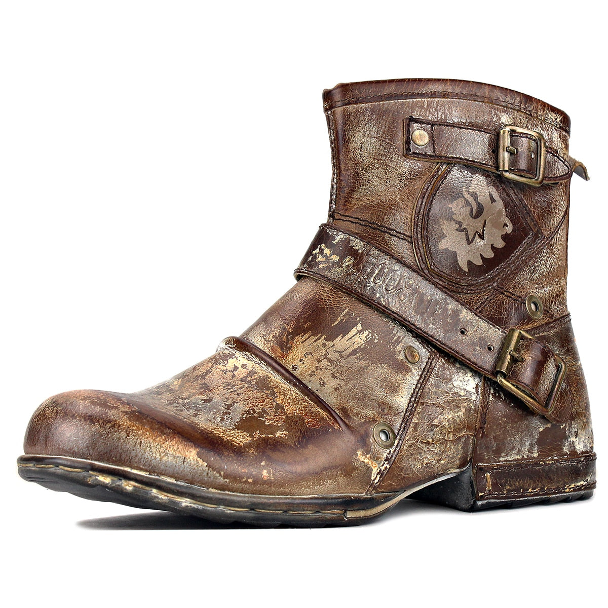 Bottines en cuir pour homme - Caramel Brown