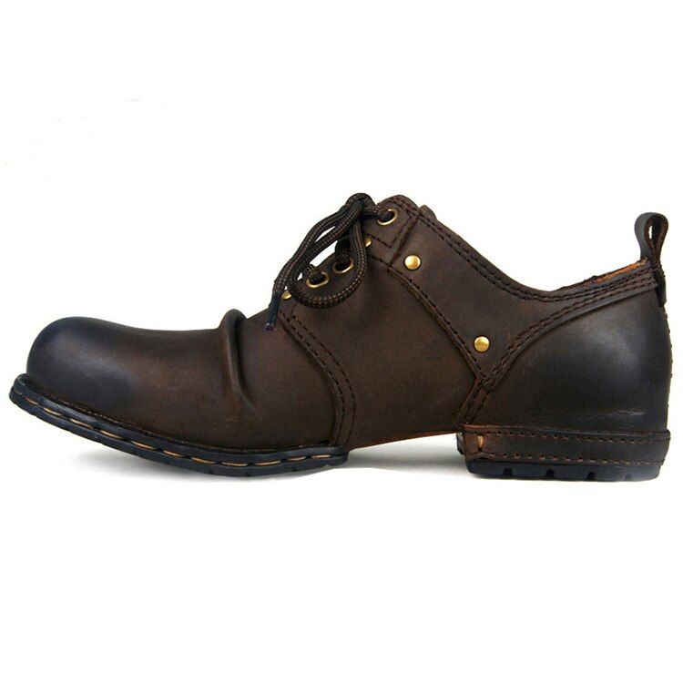 Chaussures plates en cuir véritable pour hommes