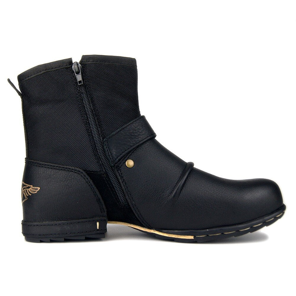 Bottines d'hiver en cuir véritable pour homme