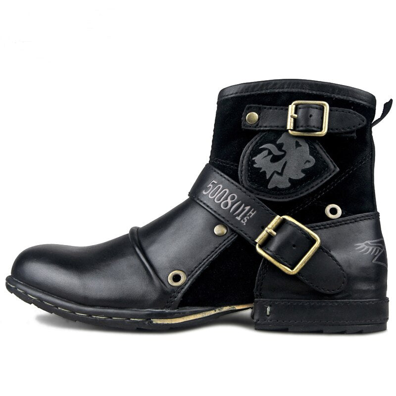 Bottines OSSTONE en cuir de vache véritable pour homme 5008-1