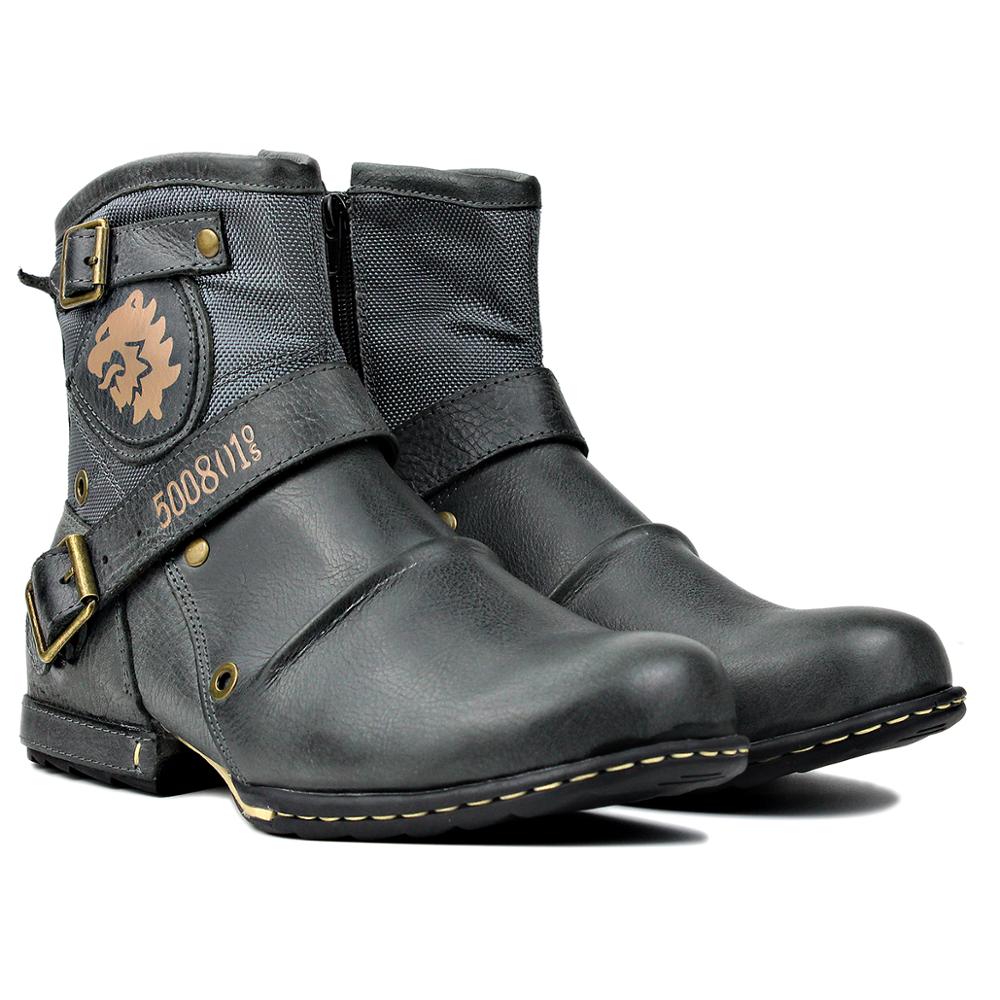 Bottines en cuir véritable OSSTONE pour homme 5008-1-NH