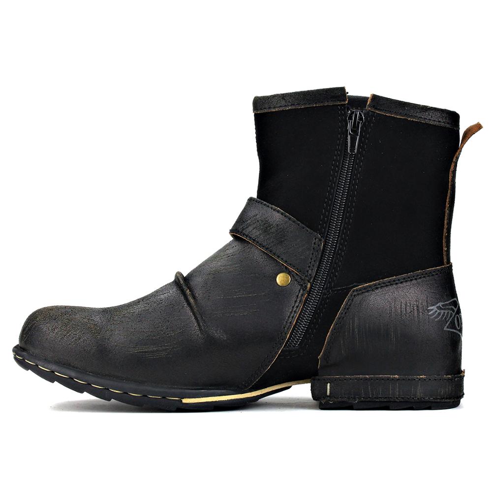 Bottines en cuir pour homme - Noir