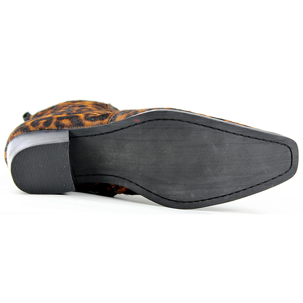 Chelsea-Stiefel mit Leopardenmuster und Pferdehaarabsatz