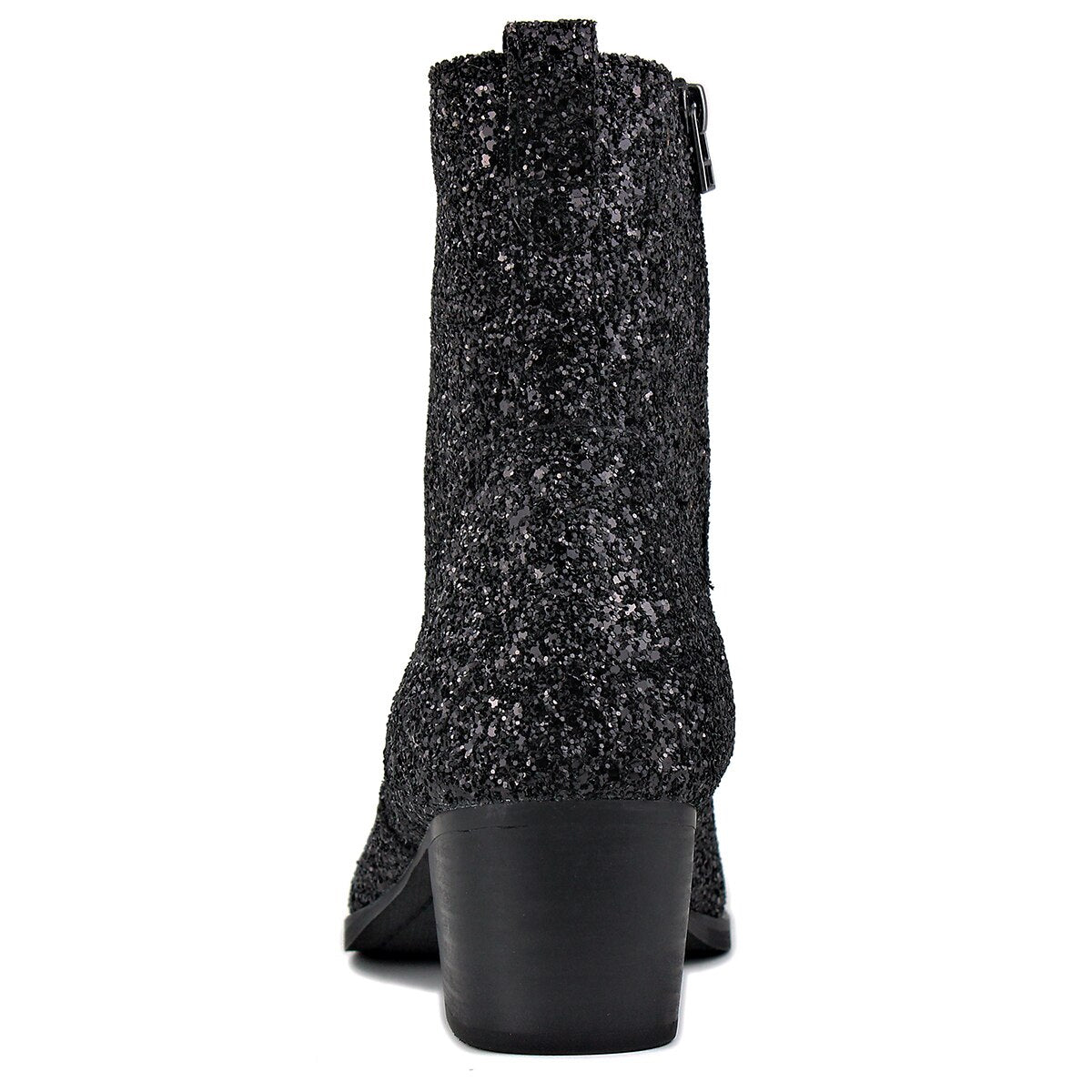 Chelsea-Stiefel mit glitzerndem Absatz 