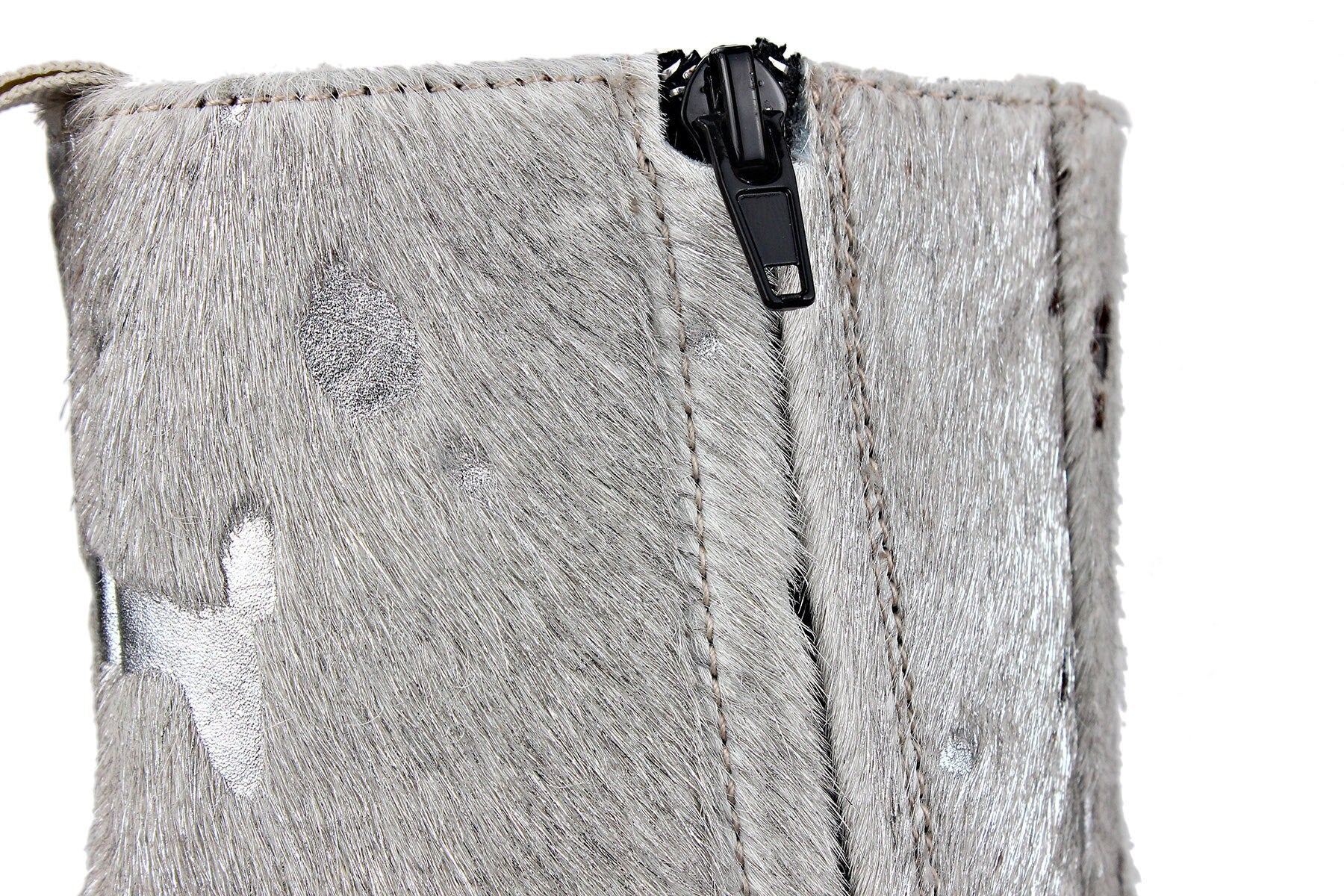 Chelsea-Stiefel aus Leder mit Pferdehaar und Leopardenmuster 