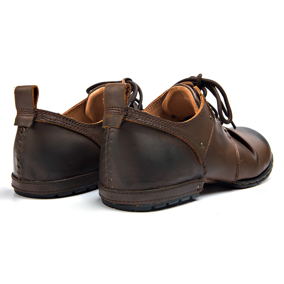 Chaussures plates en cuir véritable pour hommes