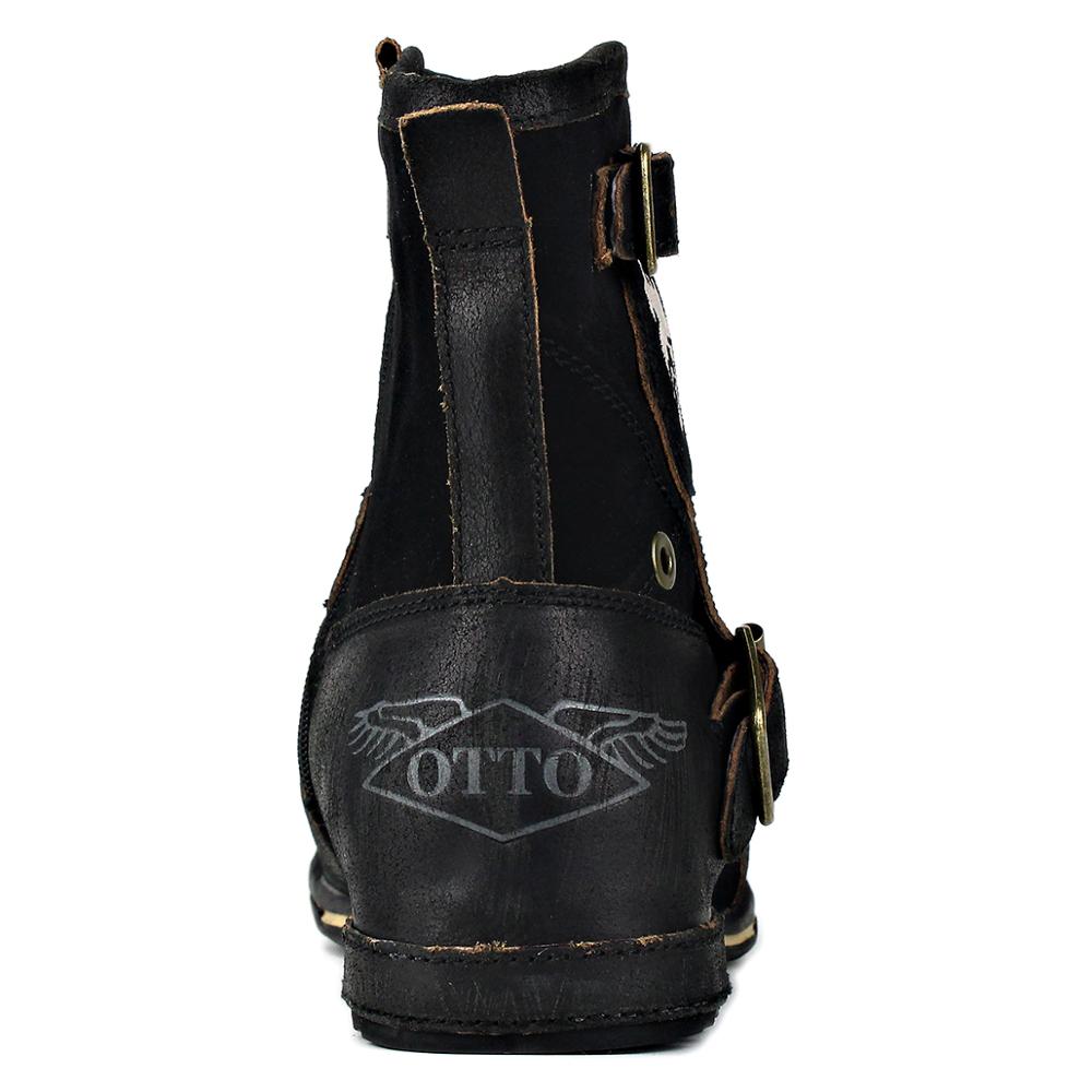 Bottines en cuir pour homme - Noir